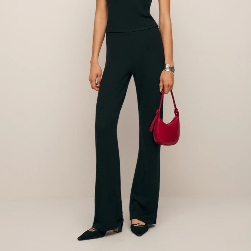 Reformation Jeans Dara Cashmere Wide Leg Black Pants